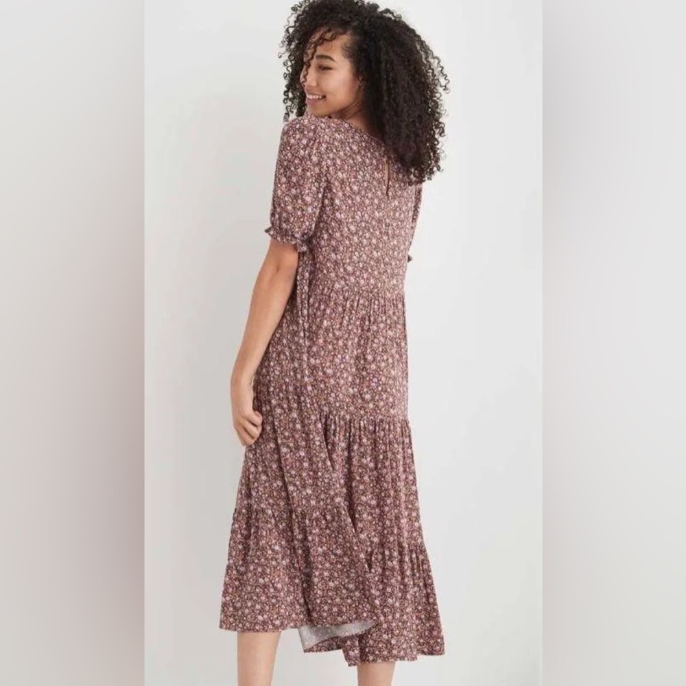 Aerie Garden Party Floral Relic Midi Tiered Dress size M - Picture 3 of 9